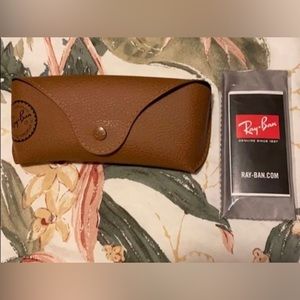 empty brown Ray ban case with cloth